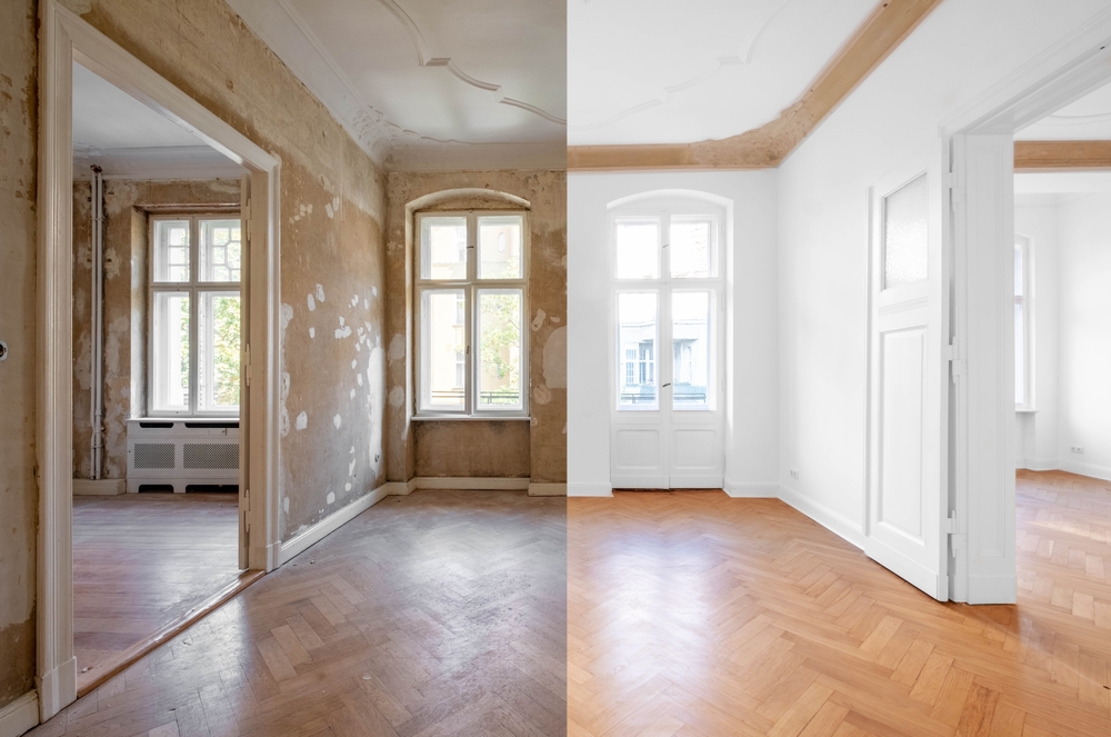 house flip, renovation, room before after