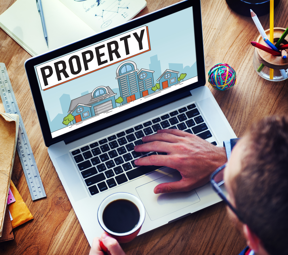 real estate investor, property search, laptop, desk