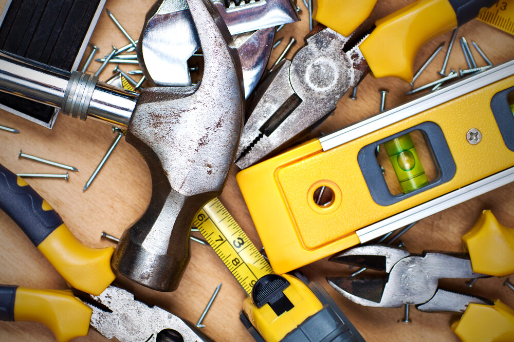 set of tools, home repair, diy